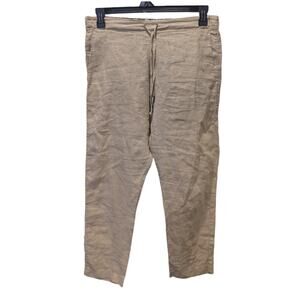 Kristensen Du Nord Cropped Linen Drawstring Lagenlook Pants Small